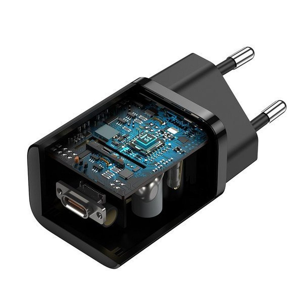 Încărcător Baseus Type-C + Cablu Type-C la Type-C, PD QC3.0, 3A, 25W, TZCCSUP-L01, Negru [4]
