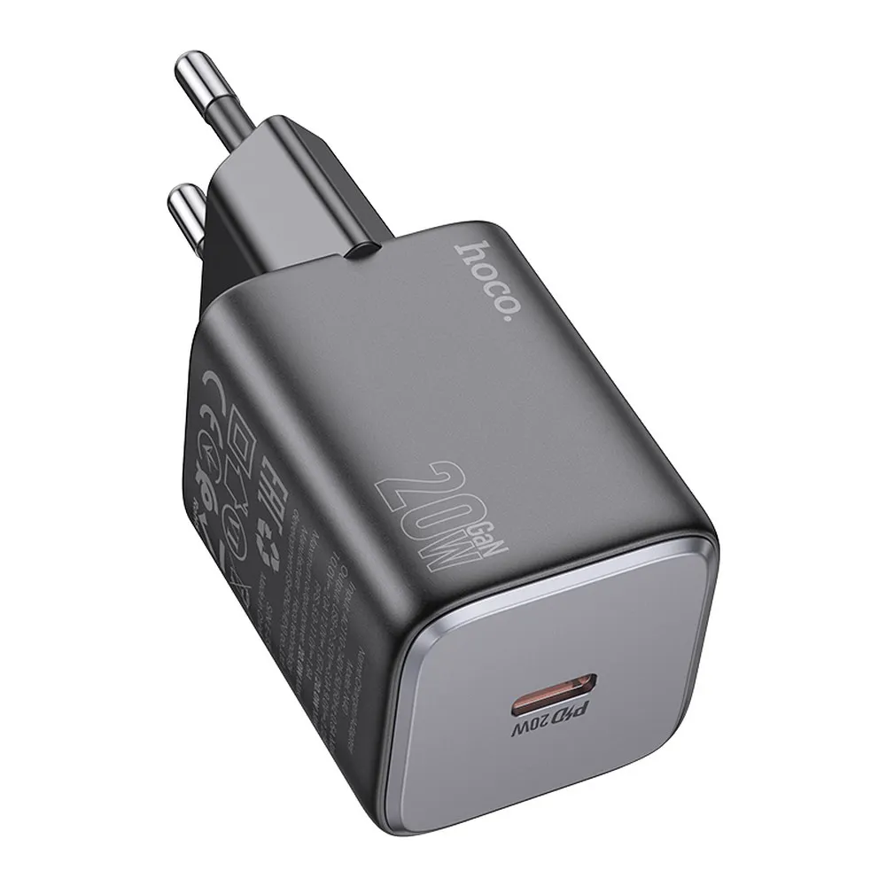 Încărcător de rețea HOCO N40 (USB-C, QC / PD 20 W, negru) [1]