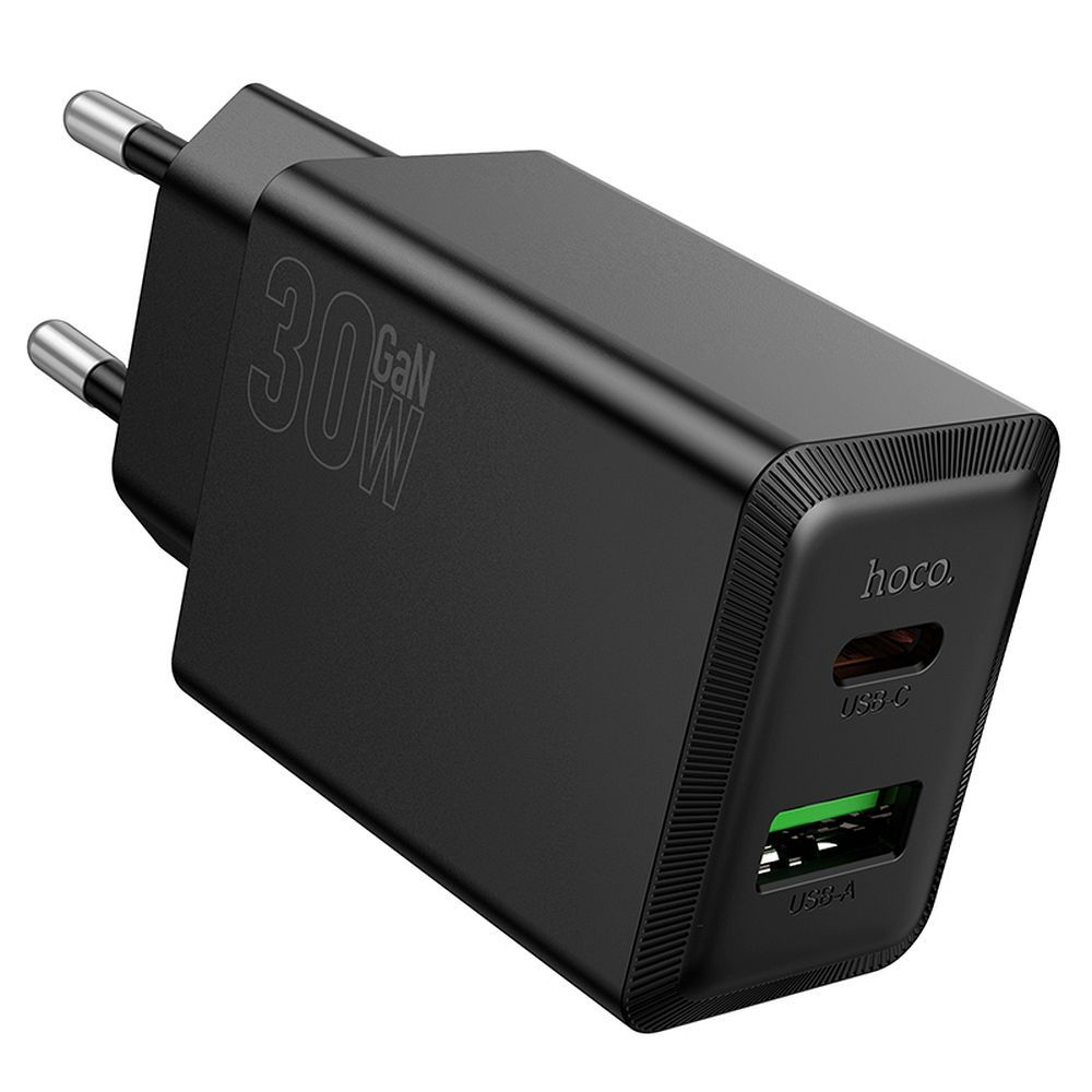 Incarcator  Hoco 30W USB-A + USB-C PD QC 3.0 AFC N71 Negru [2]