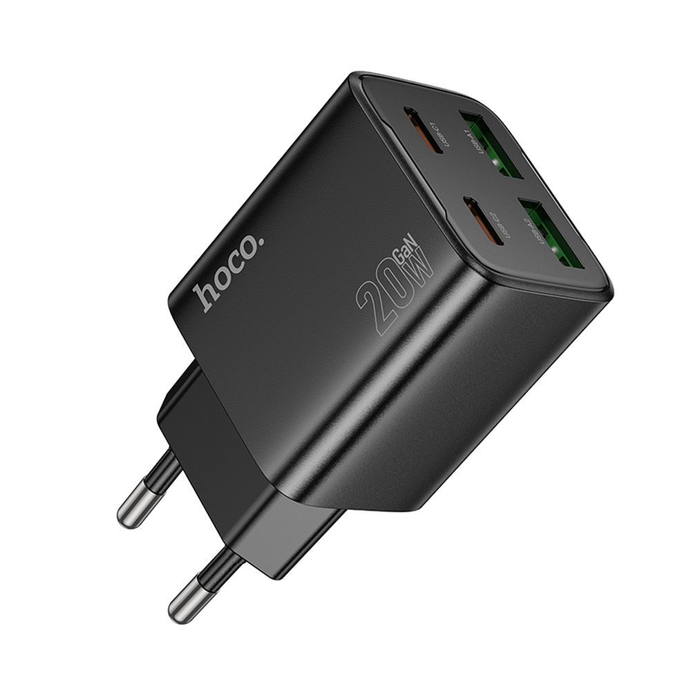 Incarcator HOCO N55 20W PD QC3.0 4 Porturi USB-C si USB-A Negru [2]