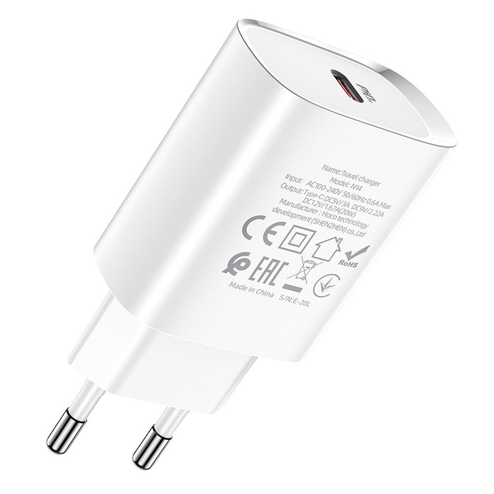 Încărcător HOCO Tip C PD 20W N14 alb [4]