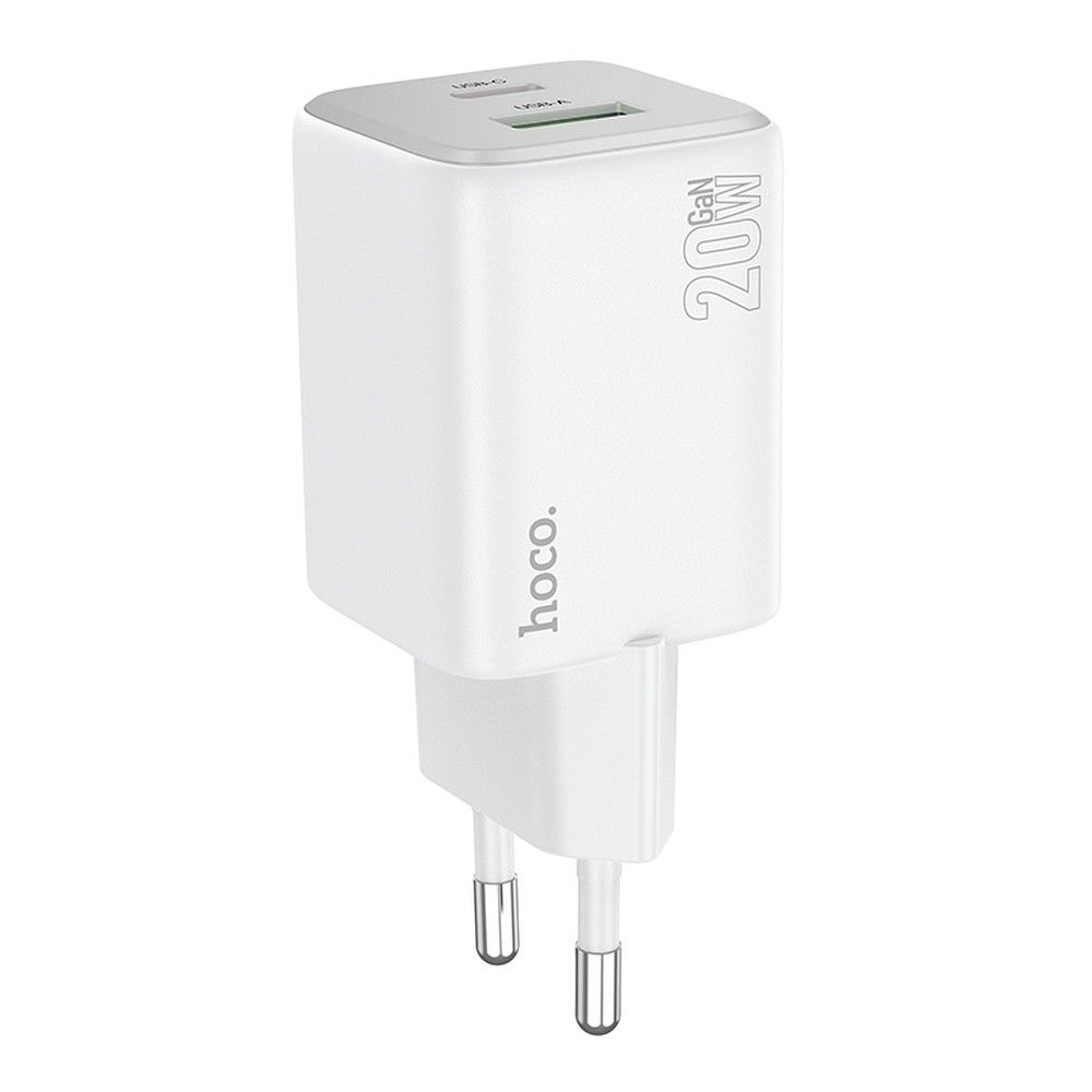 Incarcator HOCO USB A + Tip C PD QC 3A 20W N41 alb [2]