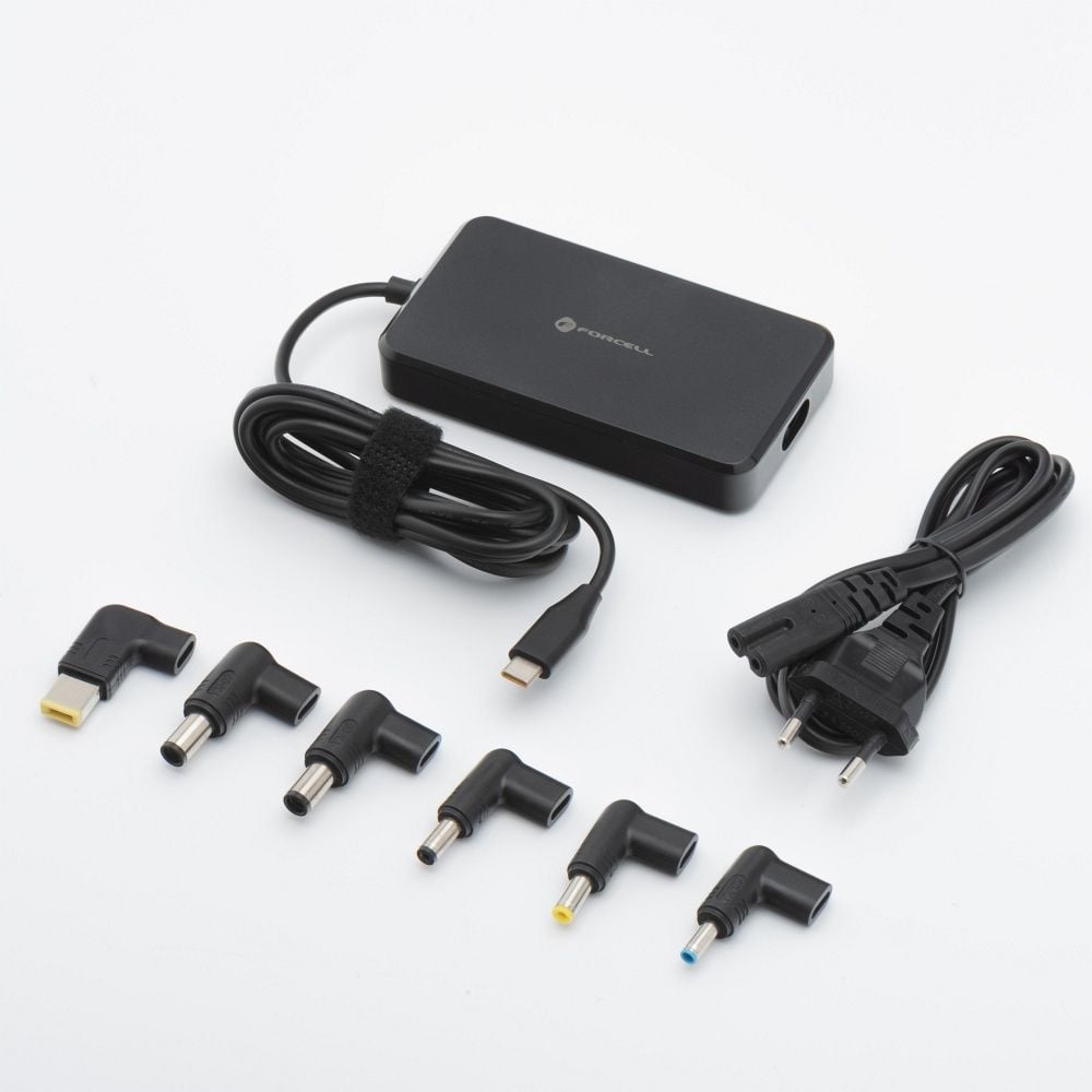 Încărcător universal laptop 90W Forcell F-Energy E856, 6 conectori, Negru [4]