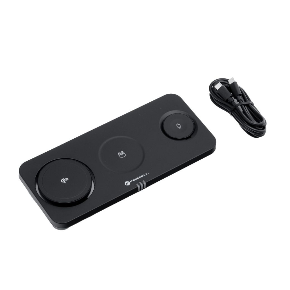 Incarcator Wireless Forcell F-Energy MagNetix 3 in 1 Qi2 Compatibil MagSafe, 20.5W, Negru [4]
