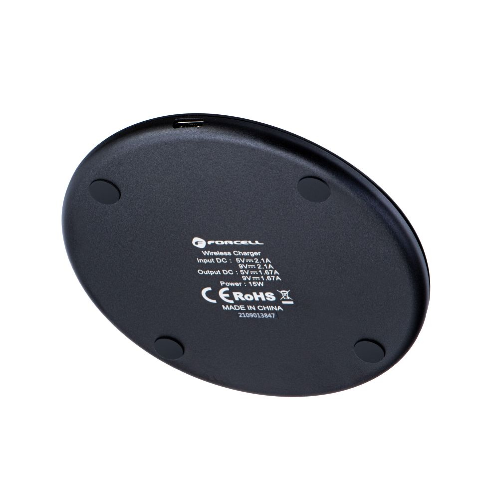 Încărcător Wireless Forcell F-Energy QI 15W + Cablu USB-C, Negru – Rapid, Elegant și Fără Fire [2]