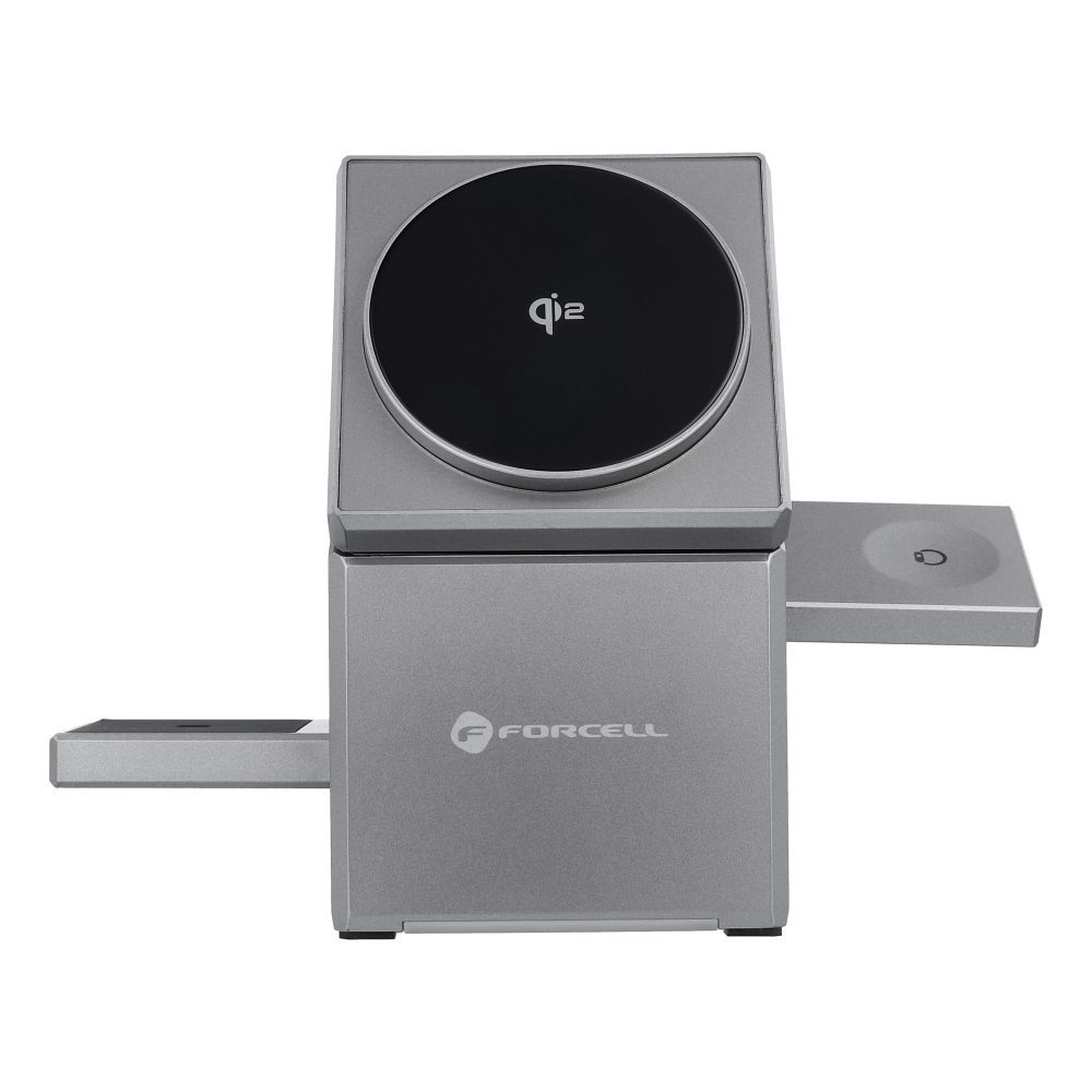 Incarcator Wireless Forcell F-Energy Rotation Cube F-06 3 in 1 Qi2 Compatibil MagSafe, 20.5W, Argintiu [4]