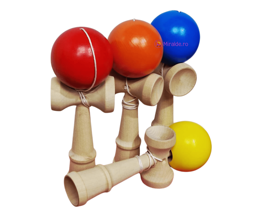 Kendama din Lemn Natural – Joc de Îndemânare pentru Copii şi Adulţi [2]