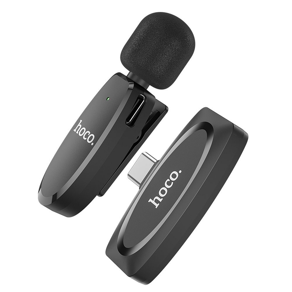 Microfon Lavalier Wireless Hoco Type-C L15, Negru [5]