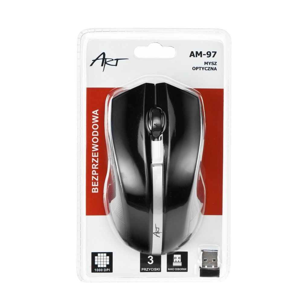 Mouse Wireless ART AM-97, 2.4G, 1000 DPI, Negru [3]