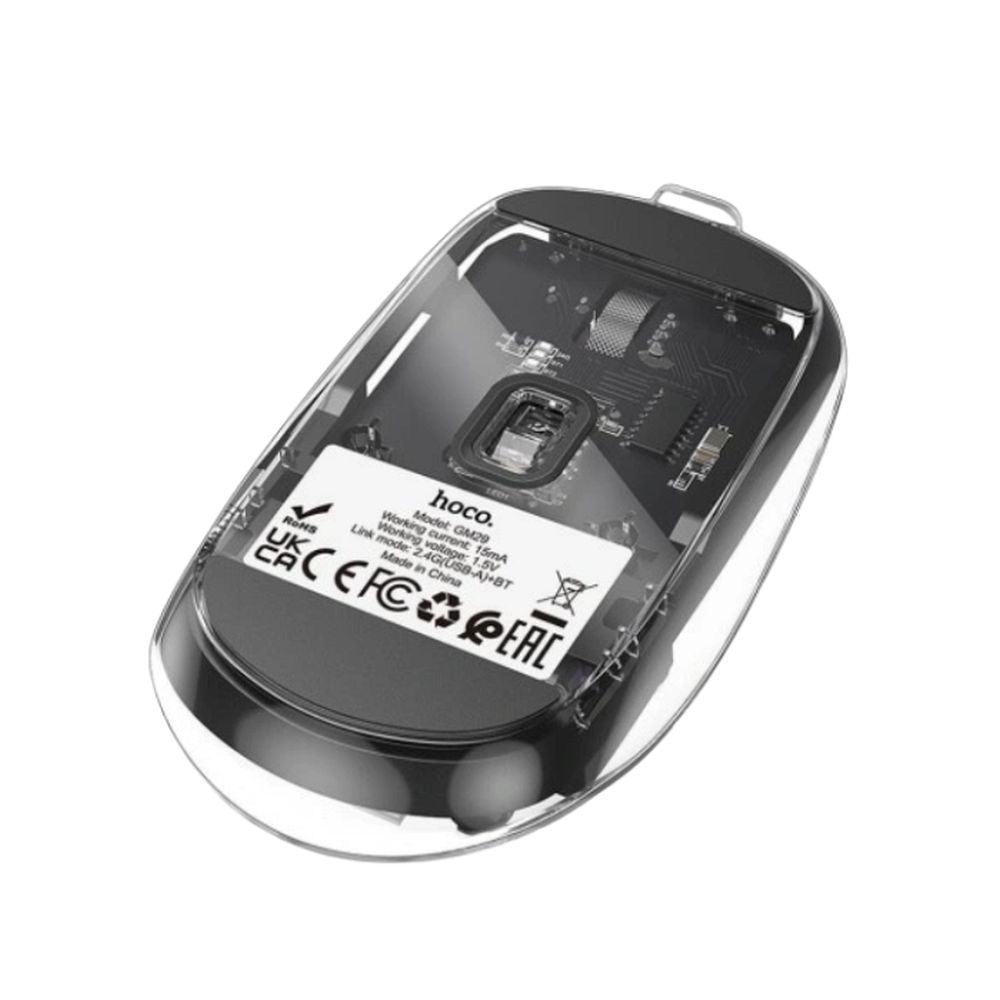 Mouse Wireless GM29 Dual Mode Bluetooth 2.4G 1600 DPI Dark Night Black [2]