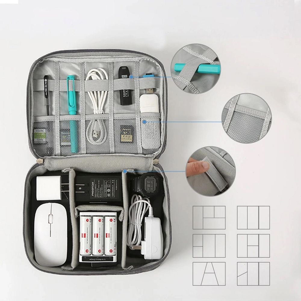 Organizator de Călătorie cu Compartimente și Mâner RK-1080, Gri [4]