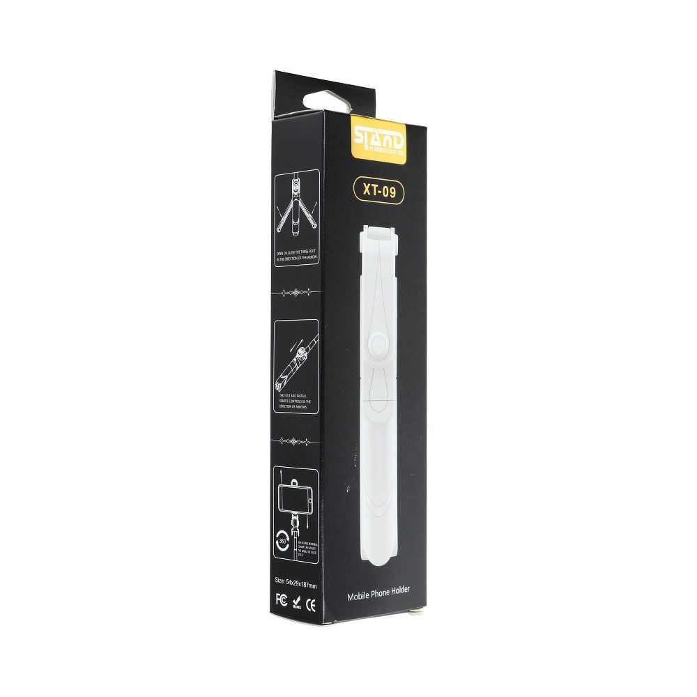 Selfie Stick Tripod cu Telecomandă Wireless SSTR-12, Alb – Suport 3 în 1 pentru Poze și Video [6]