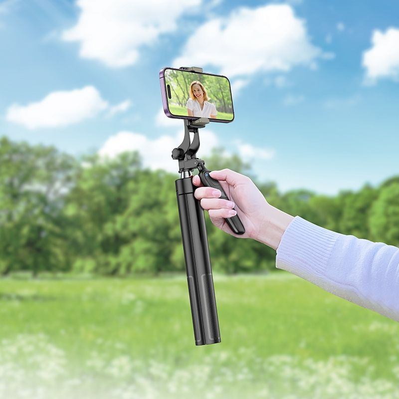 Selfie Stick Tripod Hoco K19 cu Telecomandă Bluetooth, Negru [3]