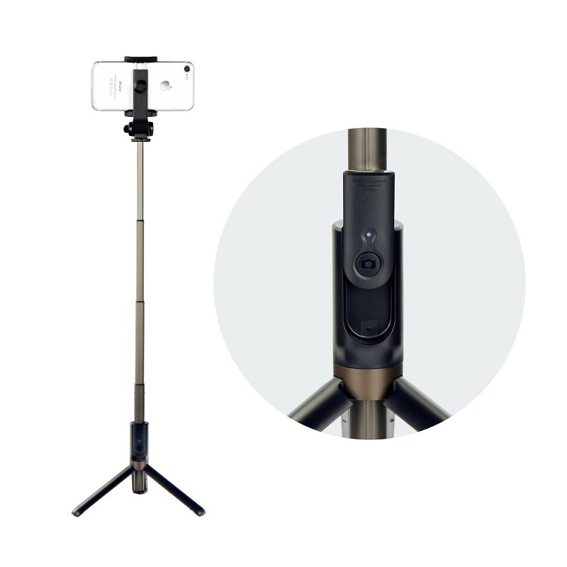 Selfie Stick Tripod Telescopic cu Telecomandă Bluetooth – Negru, Suport 3 în 1 pentru Telefon [2]