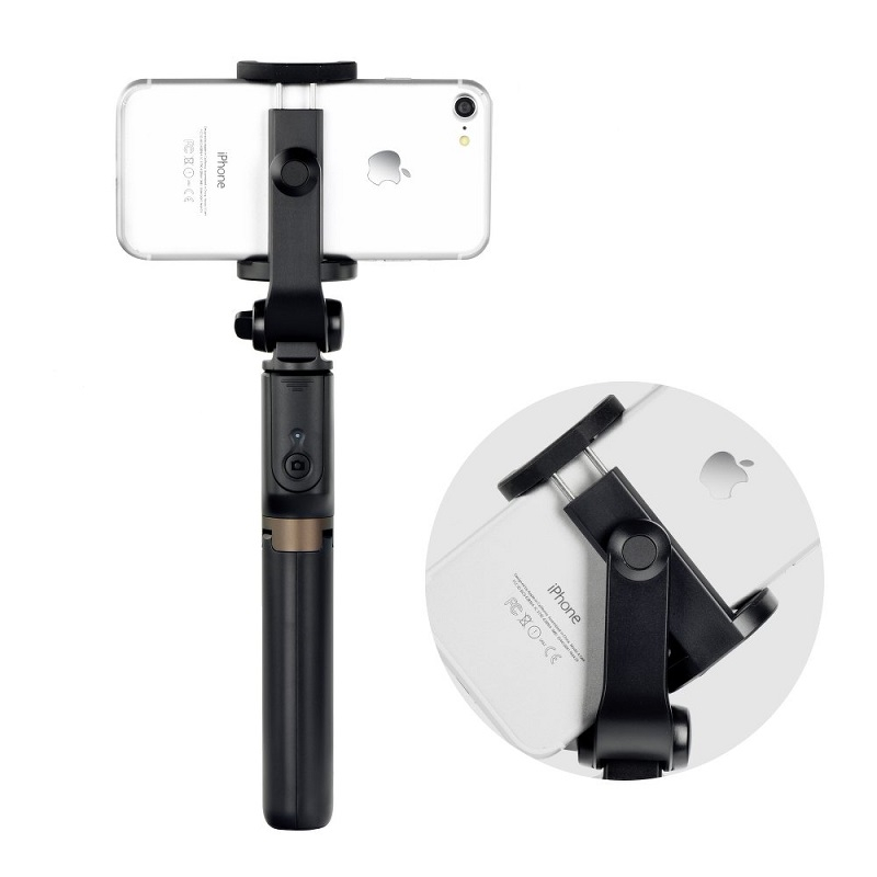 Selfie Stick Tripod Telescopic cu Telecomandă Bluetooth – Negru, Suport 3 în 1 pentru Telefon [3]