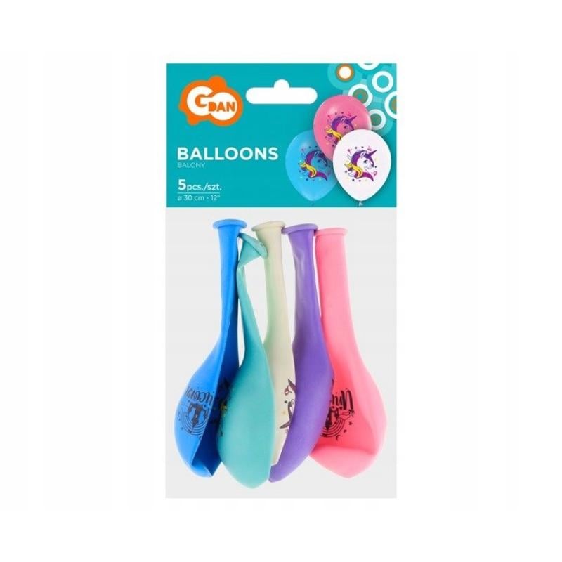 Set 5 baloane cu unicorni Godan – Latex multicolor 12 inch [1]