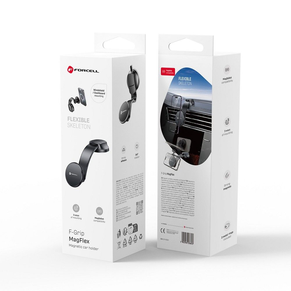 Suport auto magnetic Forcell F-Grip MagFlex – Compatibil MagSafe, pentru bord sau parbriz [4]
