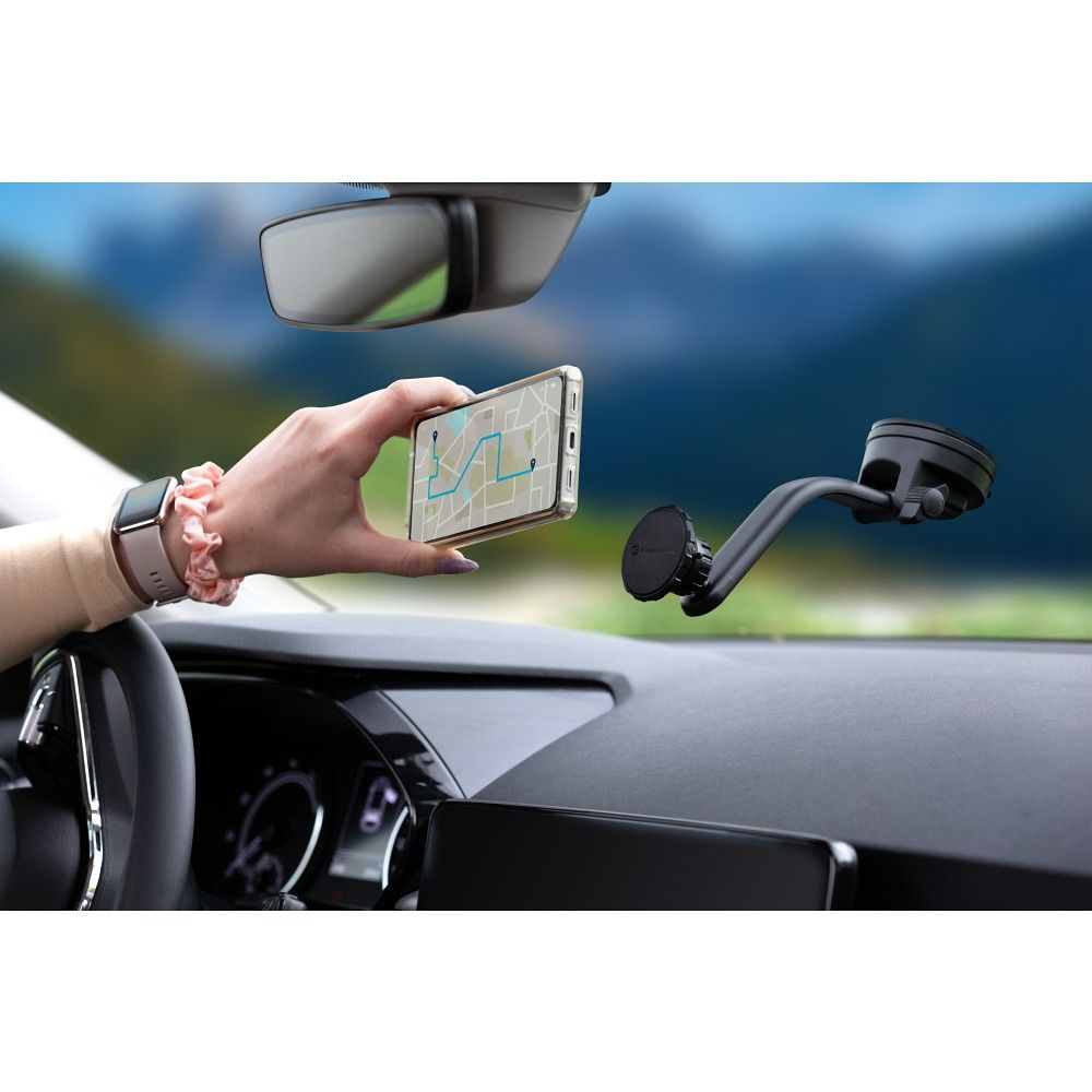 Suport Auto Magnetic Forcell F-Grip MagFlex pentru Parbriz, Bord si Grila Ventilatie, Rotire 360°, Negru [7]