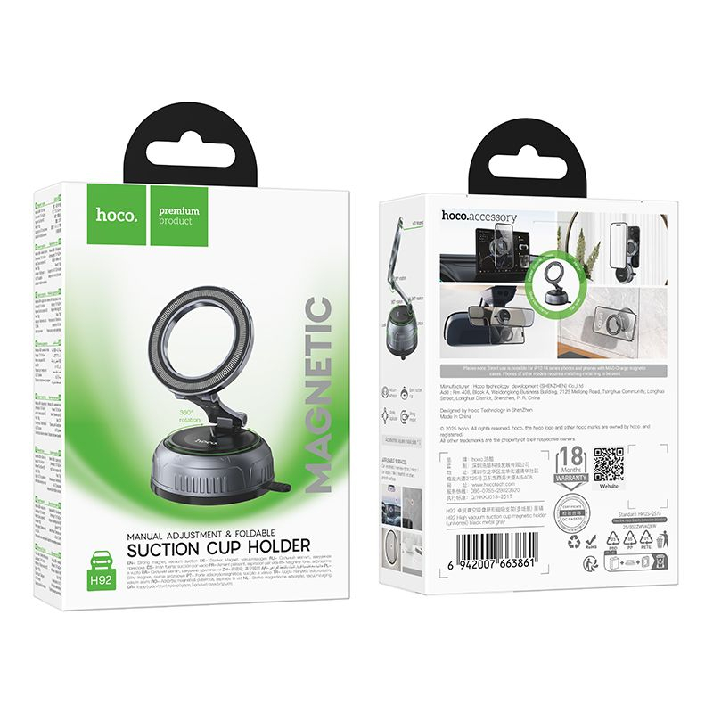 Suport Auto Magnetic Hoco H92 cu Ventuza Reglabila pentru Telefon [7]