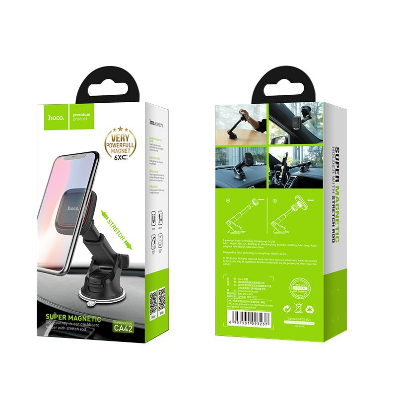 Suport auto magnetic HOCO pentru geam / bord CA42, negru si rosu [9]