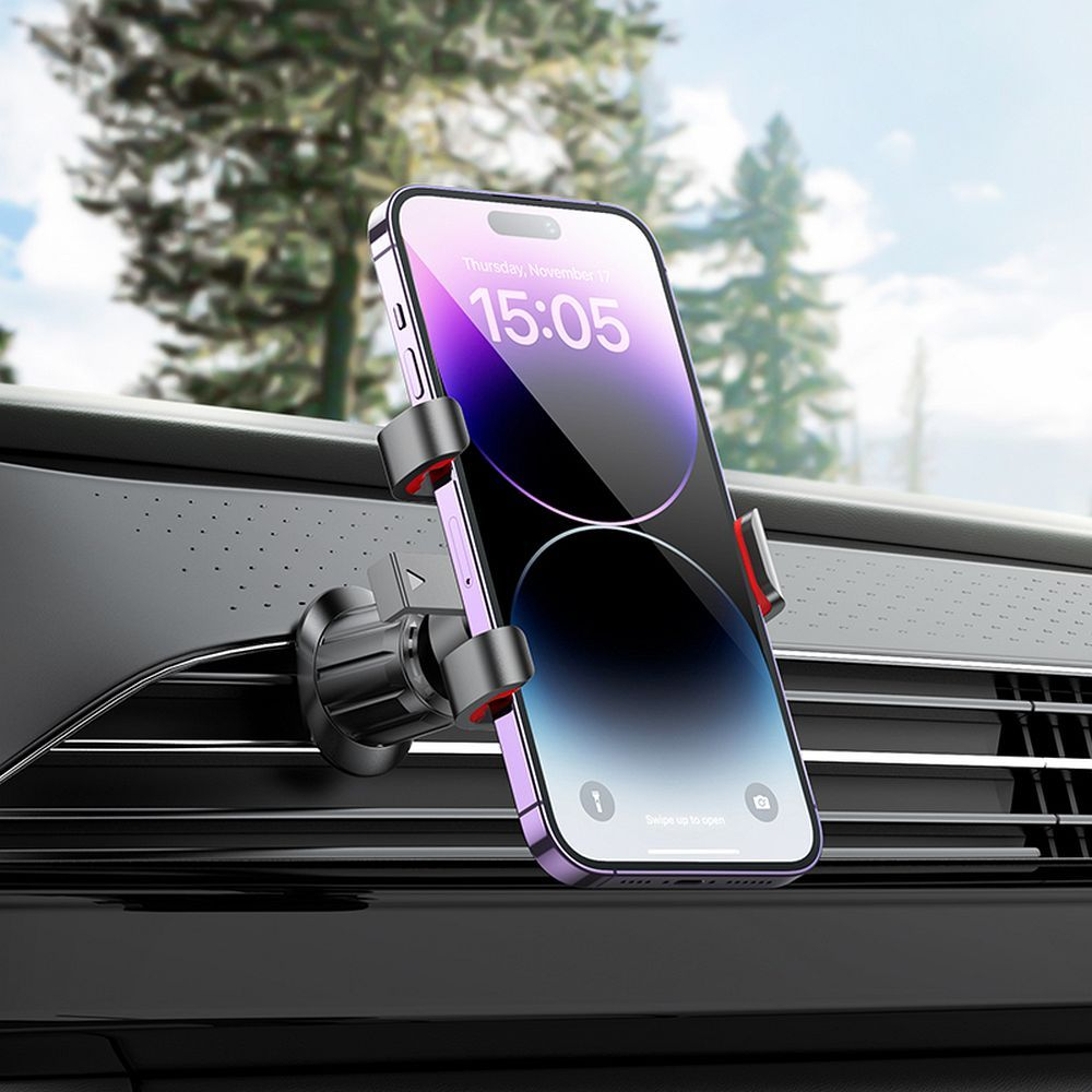 Suport Auto pentru Telefon, Prindere pe Ventilație, Model H21, Negru, Hoco [4]