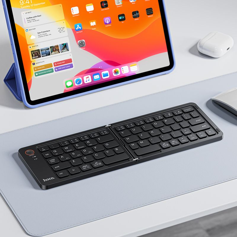 Tastatura Wireless Pliabila HOCO GM71, Bluetooth 5.2, QWERTY, USB-C, Negru [4]