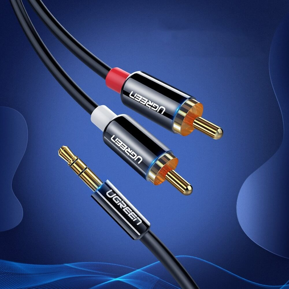 UGREEN cablu audio 2x RCA la 1x AUX 3.5mm, 1.5m, negru (model AV116 / 10583) [3]
