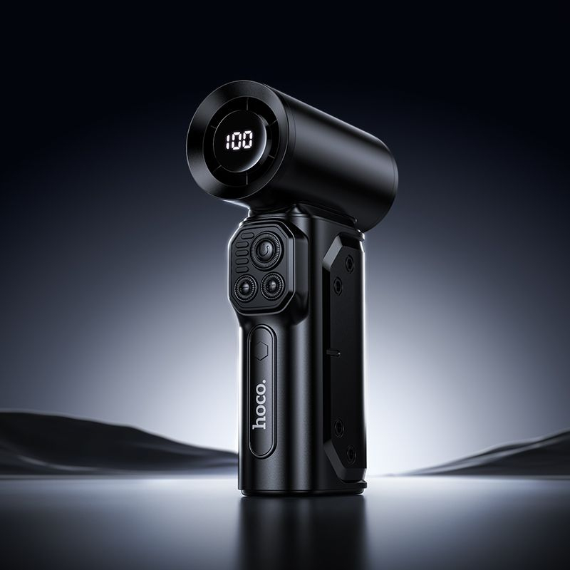 Suflantă de Aer Portabilă Hoco HX68 Turbo, 130.000 RPM, Motor Brushless, 100 Trepte, cu LED și 3 Duze [8]