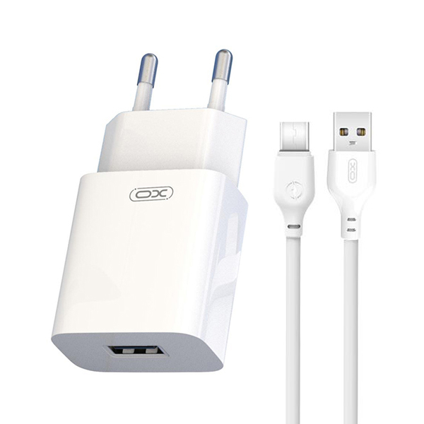 XO încărcător rețea 12W USB-A + cablu USB-A la USB-C, alb (model L99) [1]