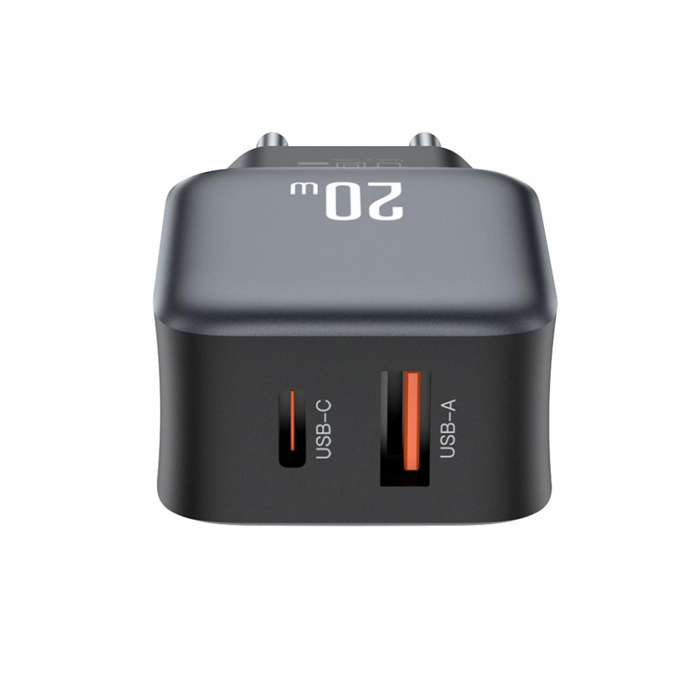 XO încărcător rețea 20W USB-A + USB-C, negru (model L154) [1]