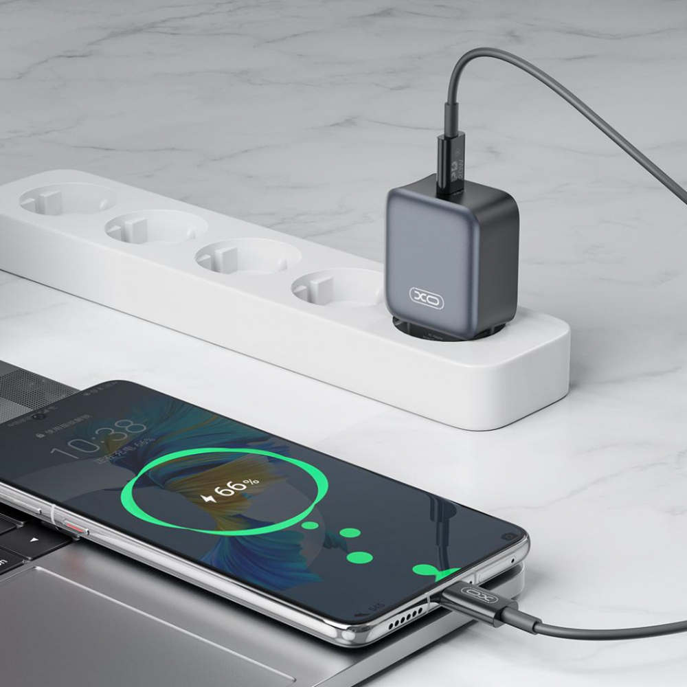 XO încărcător rețea 30W USB-C + cablu USB-C la USB-C, negru (model L155) [3]