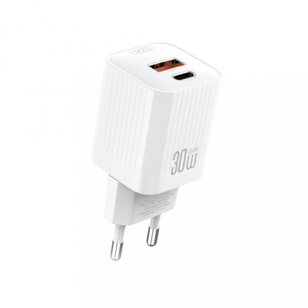 XO încărcător rețea 30W USB-C + USB-A + cablu USB-C la USB-C, alb (model L149) [2]