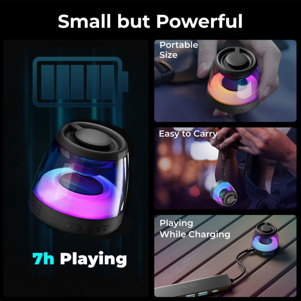 XO Mini Magnetic Speaker F62 – boxă portabilă magnetică, neagră [3]