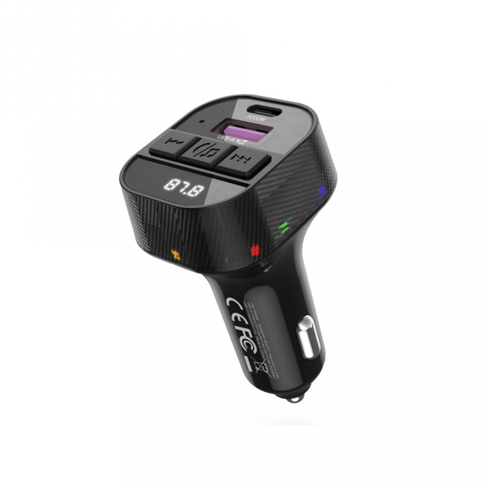 XO MP3 Wireless 30W, USB-A + USB-C, negru (model BCC17) [3]