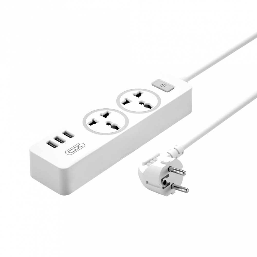 XO prelungitor 3 prize + 3 porturi USB, alb (model WL04) [1]