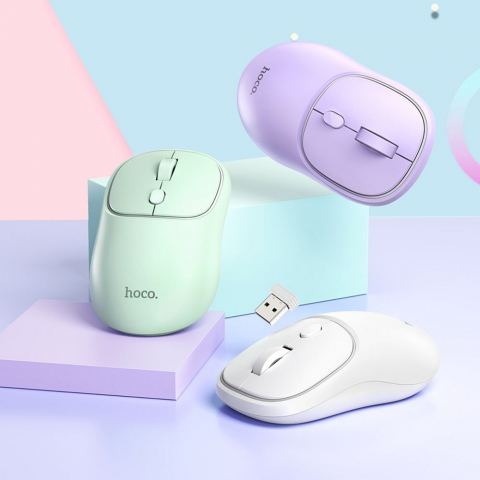 Mouse Wireless Hoco GM25 – 2.4G, 1600 DPI, Space White [2]