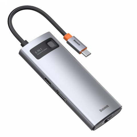 Adaptor Hub 6-în-1 Baseus Type-C , Gri [1]