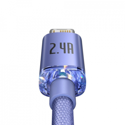 Cablu Baseus USB-A la Lightning, 2.4A, Crystal Shine Series, 1.2m, Mov [1]