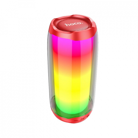 Boxa Wireless HOCO Bluetooth HC8, Roșu, Difuzor Portabil cu Iluminare LED RGB [0]