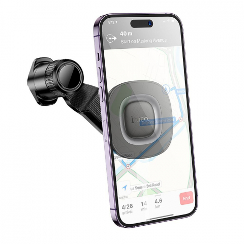 Suporturi auto - Suport Auto Magnetic Hoco H74 – Pentru Grila de Ventilație, Negru/Gri Metalic