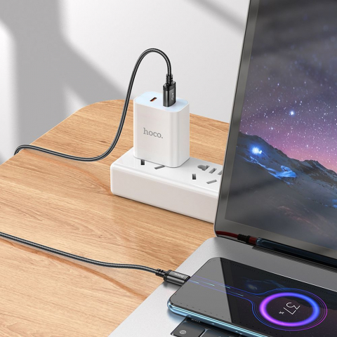 Cablu USB-A la Micro-USB Hoco X89 – 2.4A, 2m, Negru [3]