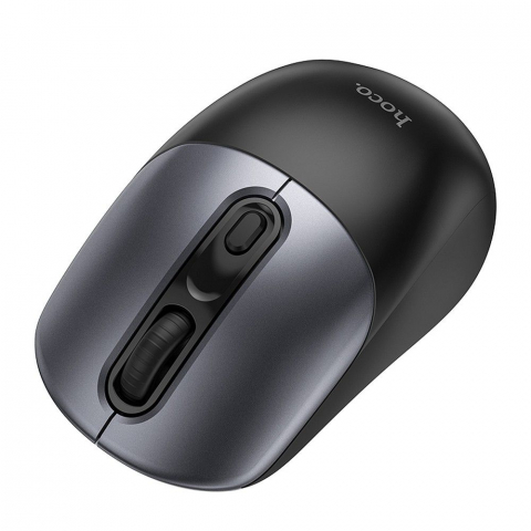 Mouse Wireless Hoco GM28, 2.4G, Negru/Gri Metalic [4]