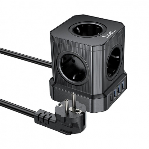 Prelungitor Multifuncțional Hoco, 5 Prize + 3 x USB-A + Type-C, 4000W, PD QC 3A - [6]