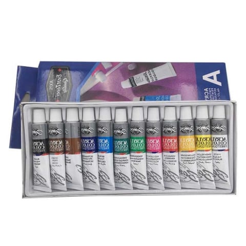 Accesorii pentru pictura - Culori acrilice 12 tuburi – Vibrante și intense pentru picturi de impact