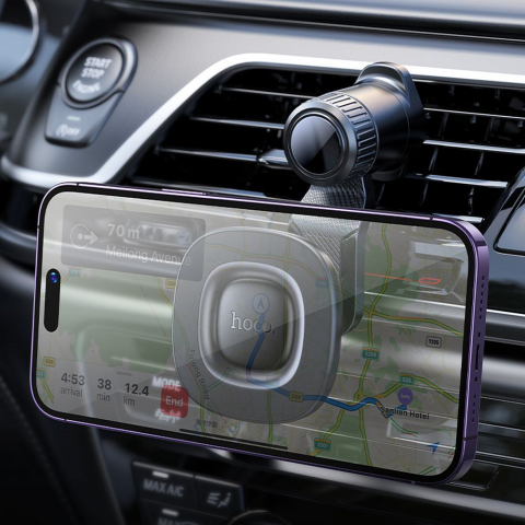 Suport Auto Magnetic Hoco H74 – Pentru Grila de Ventilație, Negru/Gri Metalic [5]