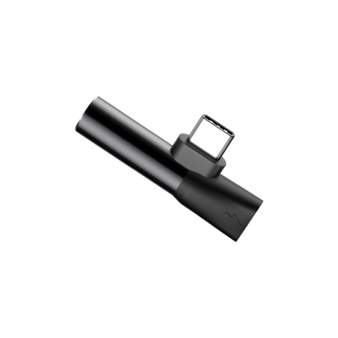 Adaptor BASEUS AUX Tip C (tată) la Jack 3,5mm (femă) + Tip C (femă) CATL41-01 Negru - Ascultare și Încărcare Simultană [6]