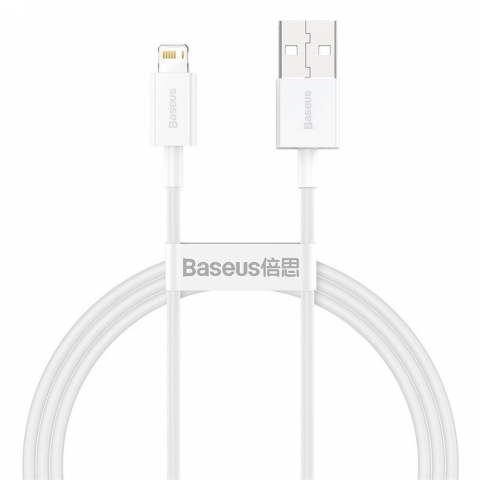 Accesorii GSM & IT - Cablu Baseus USB-A la Lightning, 2.4A, Superior Series, 1m, Alb