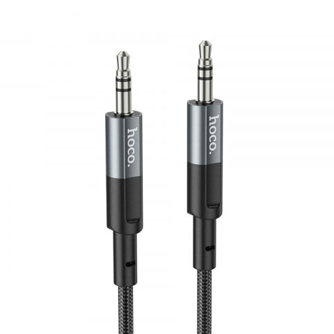 Hoco Cablu AUX Jack 3.5mm la Jack 3.5mm, 1m, Gri Metalic [4]