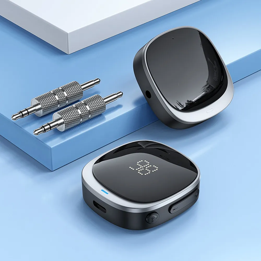 Transmitator FM,HOCO AUX Jack 3,5 mm BLUETOOTH cu display E80 negru [3]