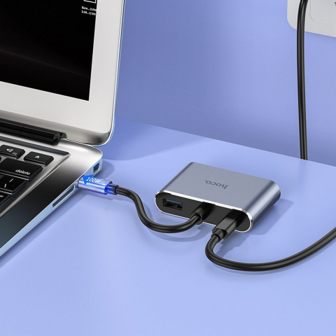 Adaptor HOCO HUB Tip C la HDTV+VGA+USB3.0+PD100W+HDMI HB30 HB30 [4]
